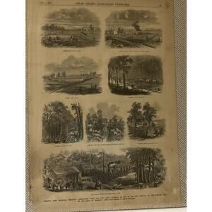 Antique Military Civil War 1864 Frank Leslie's Grant’s Railroad Newspaper 1800s